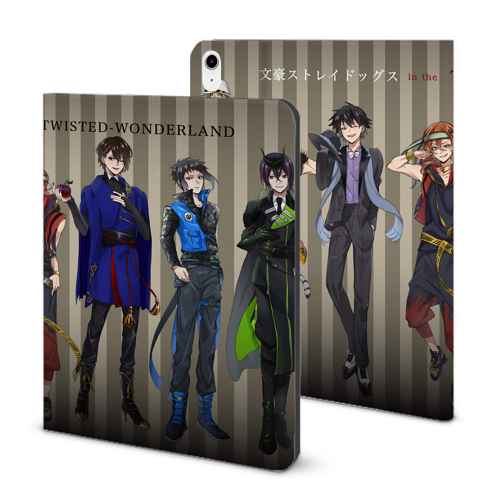 （画像用） 文豪ストレイドッグス Bungo Stray Dogs IPad ケース ブック型 PUレザー TPU 耐衝撃 軽量 薄型 ペン収納なし 全面保護 IPad 各モデル対応